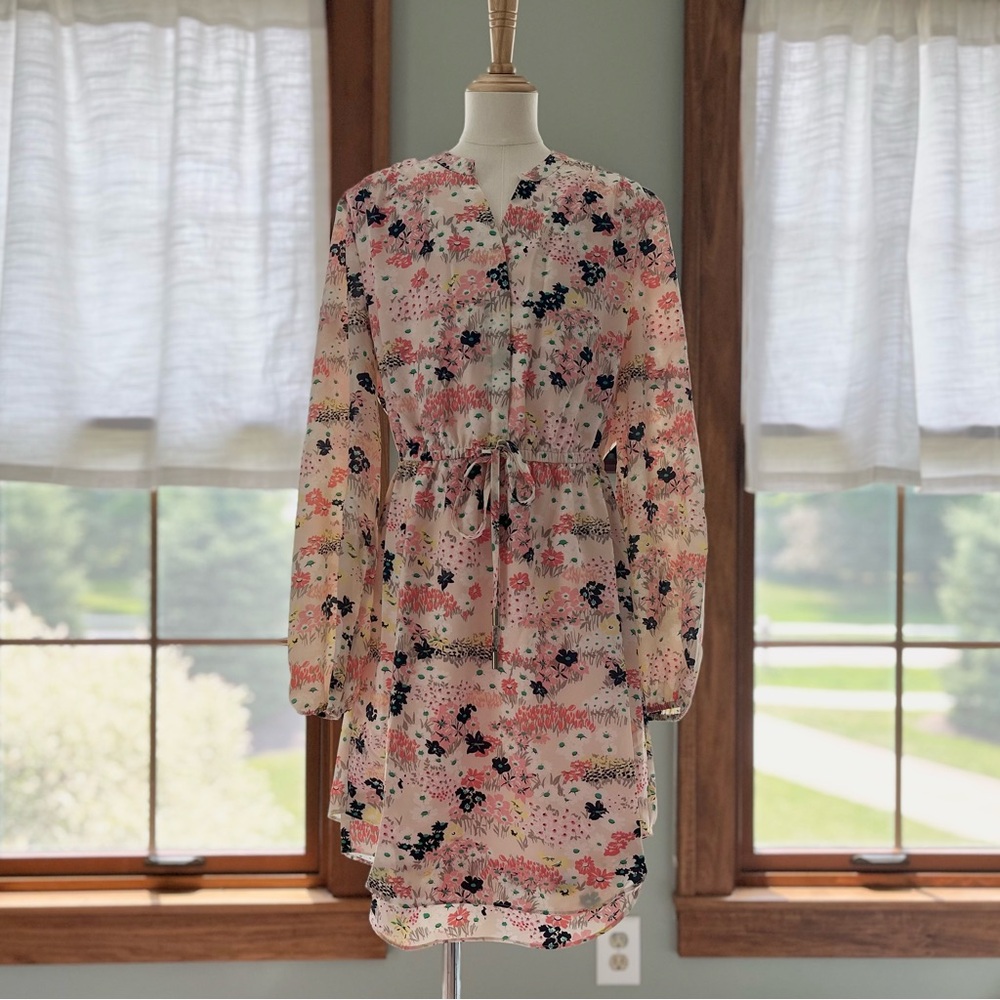 Maison Jules Long Sleeve Shirt Dress, Small